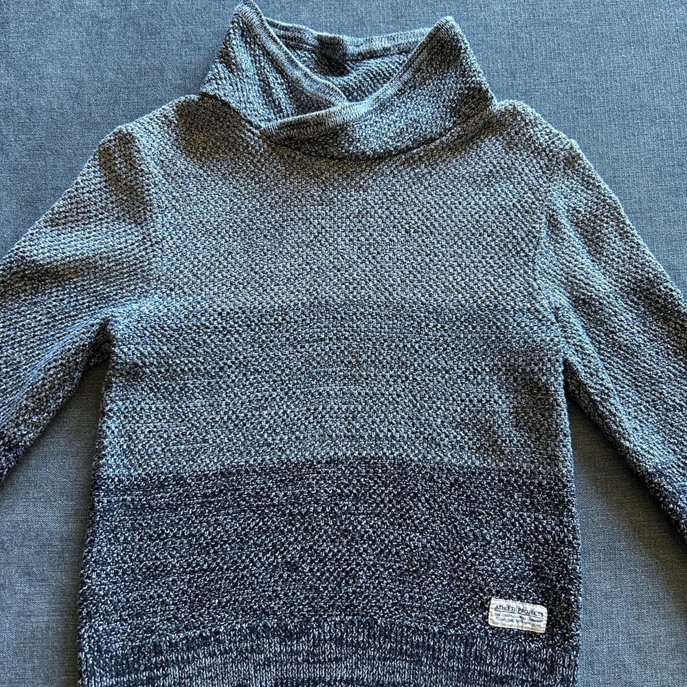 Boys Gray Knit Turtleneck Sweater